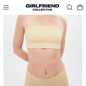 Girlfriend Collective Light Beige Strapless Top